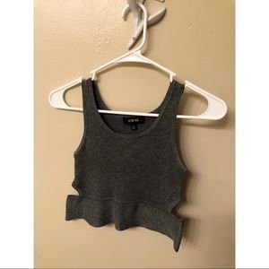 Gray Cropped Tank Top